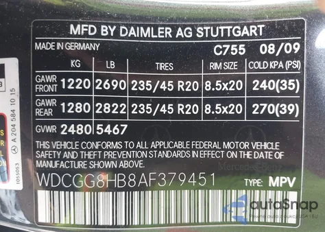 2010 Mercedes-Benz Glk 350 4Matic z USA, uszkodzony, nr VIN WDCGG8HB8AF379451